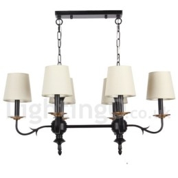 6 Light Rustic Retro Black Candle Style Chandelier