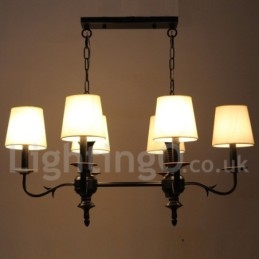 6 Light Rustic Retro Black Candle Style Chandelier