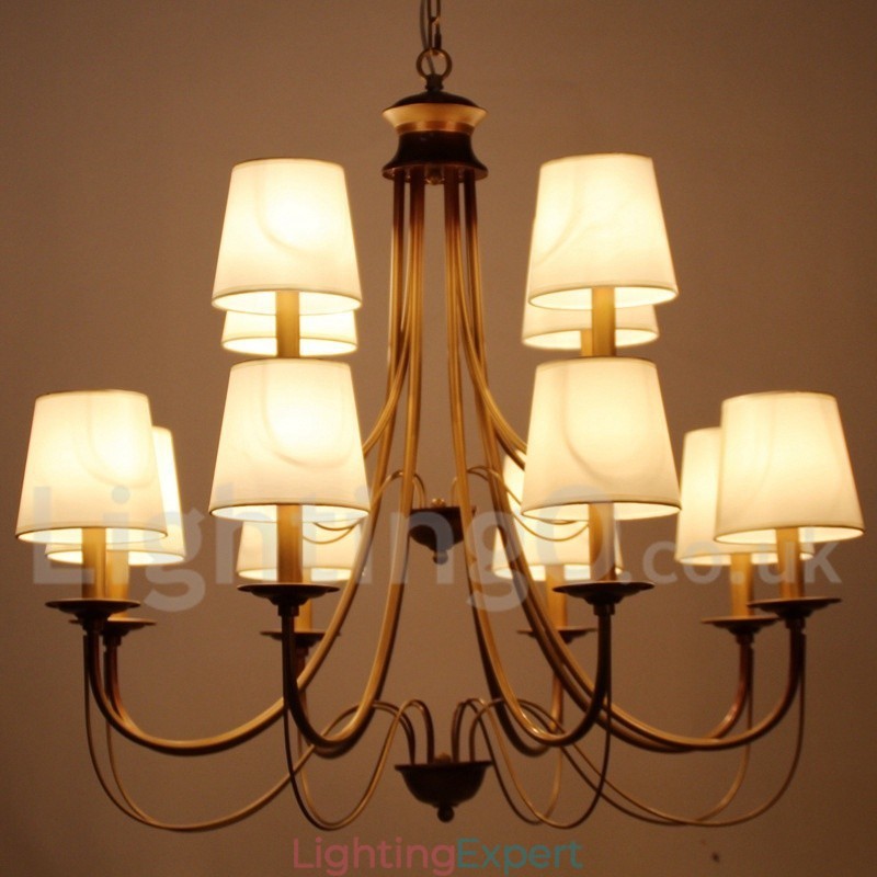 12 Light Rustic Mediterranean Style Modern Contemporary Candle Style Chandelier