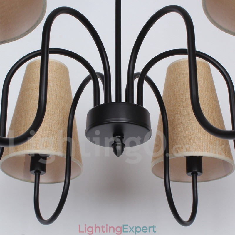 6 Light Retro Contemporary Candle Style Chandelier