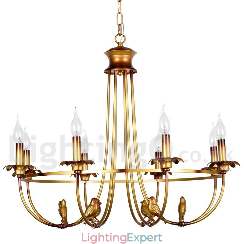 8 Light Rustic Retro Candle Style Chandelier