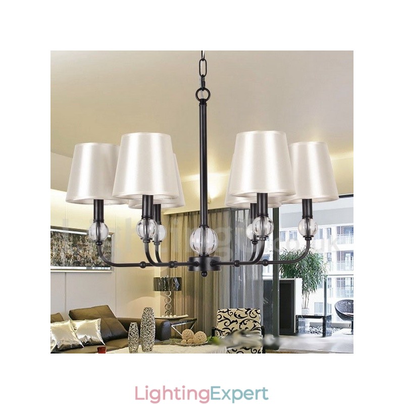 6 Light Rustic Retro Contemporary Candle Style Chandelier