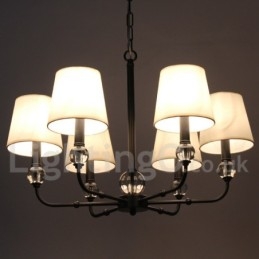 6 Light Rustic Retro Contemporary Candle Style Chandelier