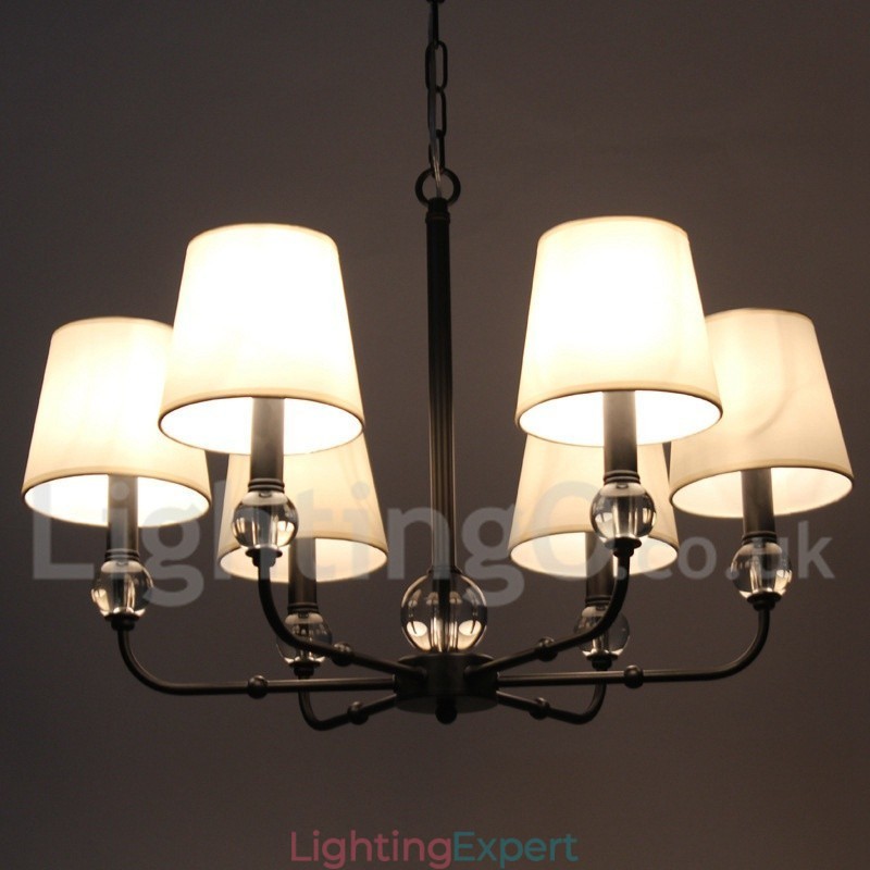 6 Light Rustic Retro Contemporary Candle Style Chandelier