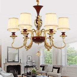 Crystal Chandelier 6 Lights Fashion Painting Metal