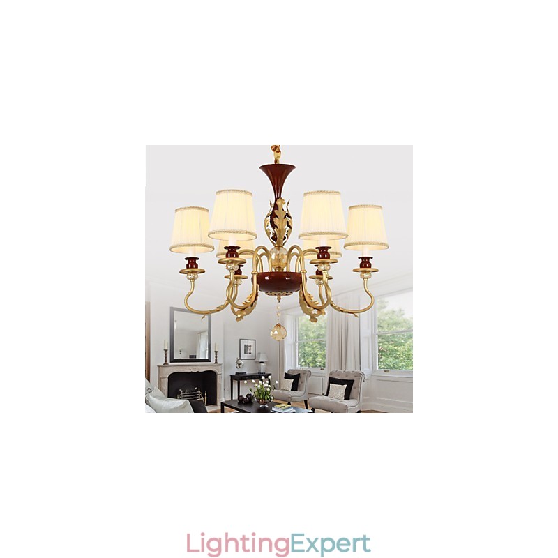 Crystal Chandelier 6 Lights Fashion Painting Metal