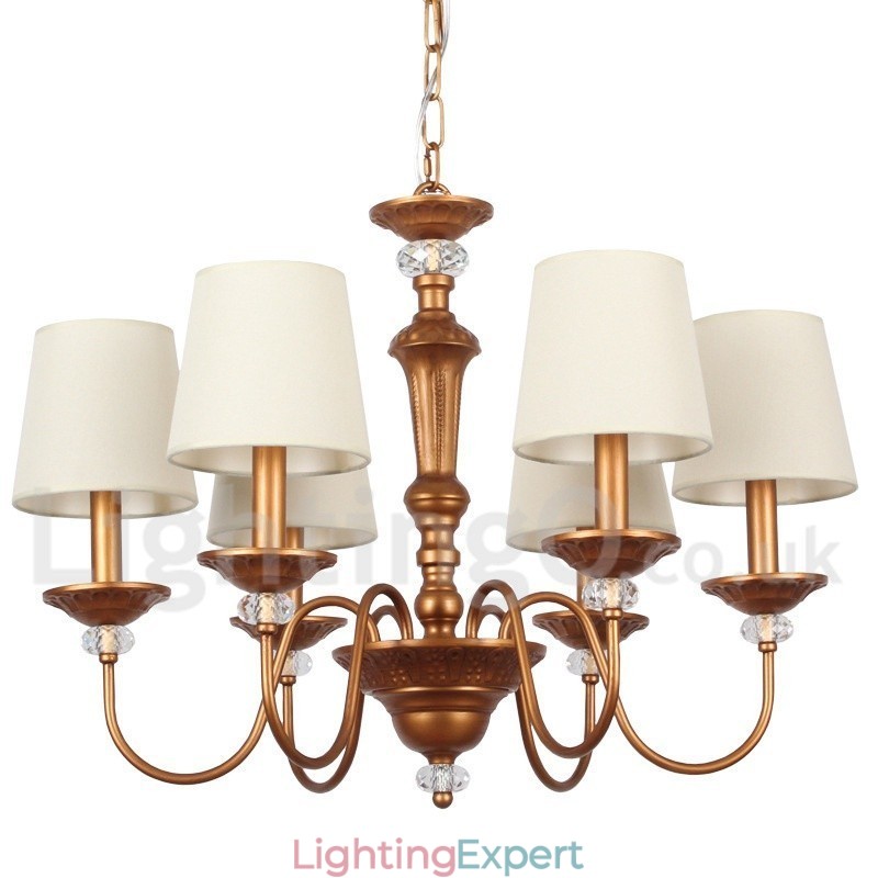 6 Light Rustic Black Retro Candle Style Chandelier
