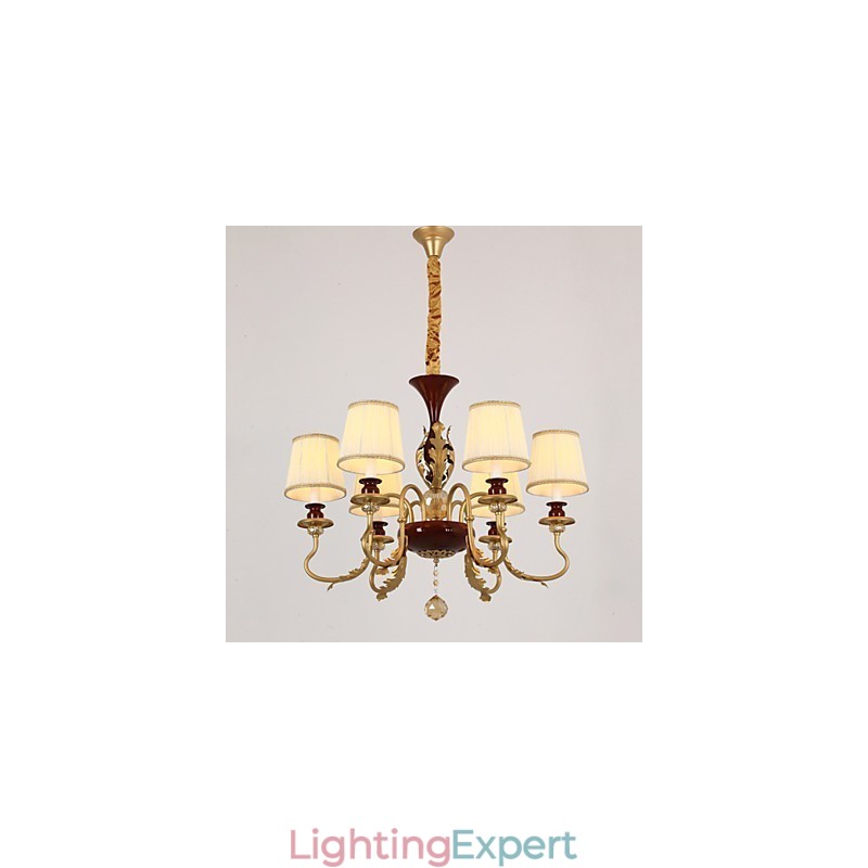 Crystal Chandelier 6 Lights Fashion Painting Metal