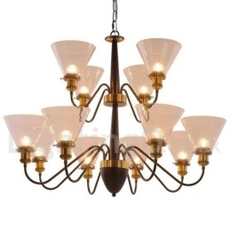 12 Light Rustic Retro Black 2 Tier Large Chandelier Candle Style Chandelier