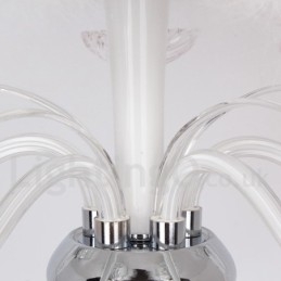 8 Light White Contemporary K9 Crystal Candle Style Chandelier