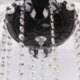 8 Light Contemporary Black Brushed K9 Crystal Candle Style Chandelier