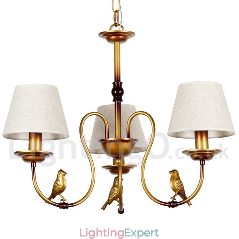 3 Light Modern Contemporary Rustic Retro Candle Style Chandelier