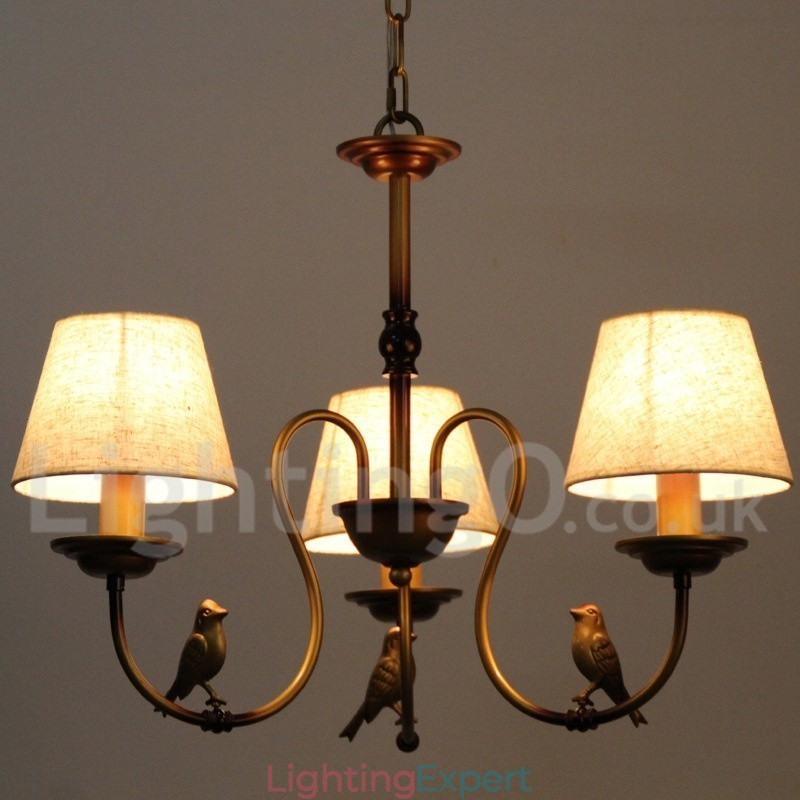 3 Light Modern Contemporary Rustic Retro Candle Style Chandelier