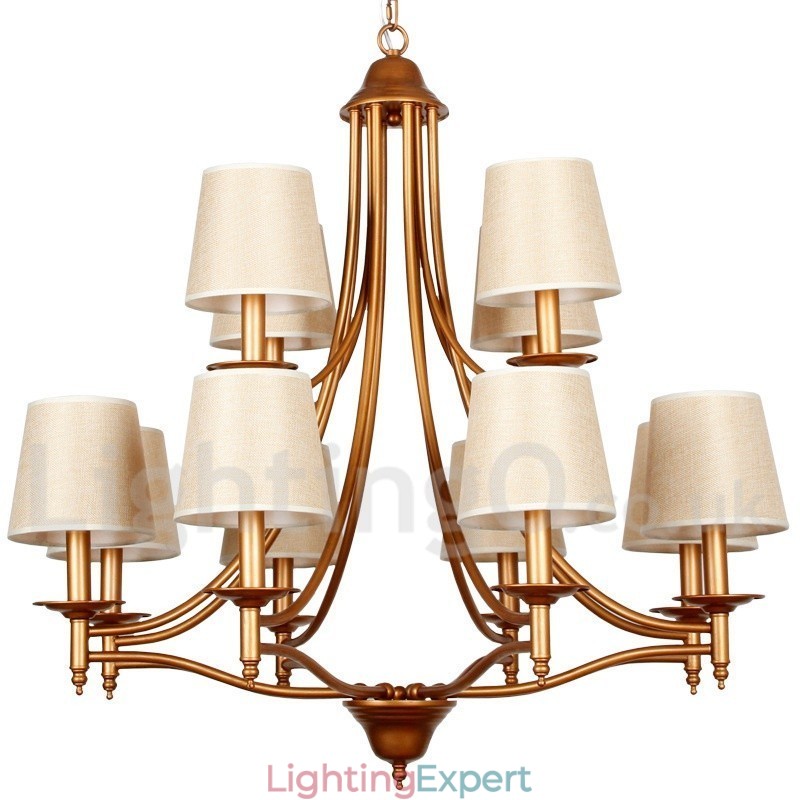 12 Light Rustic Retro Mediterranean Style Candle Style Chandelier