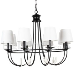 8 Light Retro Black Mediterranean Style Rustic Contemporary Candle Style Chandelier