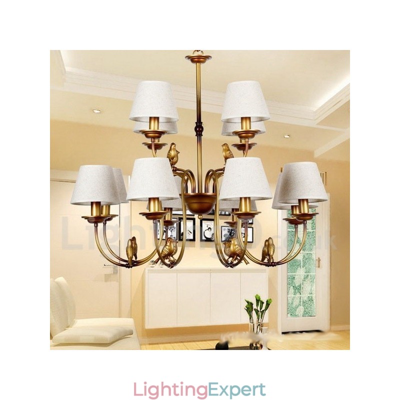 12 Light Modern Contemporary Rustic Retro Candle Style Chandelier