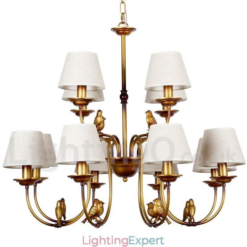 12 Light Modern Contemporary Rustic Retro Candle Style Chandelier