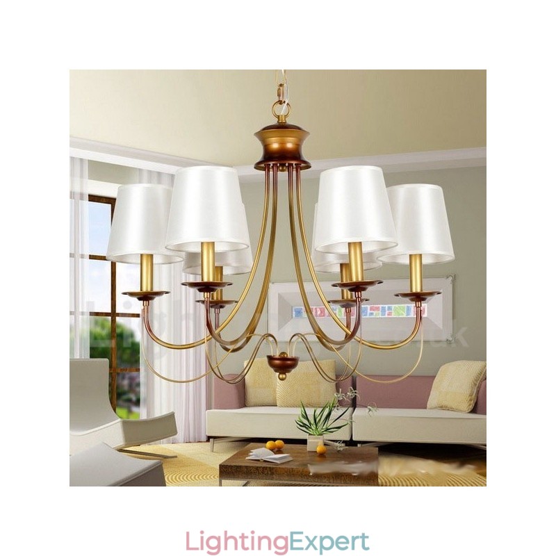 6 Light Rustic Mediterranean Style Modern Contemporary Candle Style Chandelier
