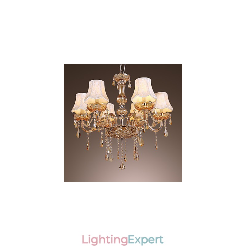 European Style Luxury 6 Light Chandelier With K9 Crystal