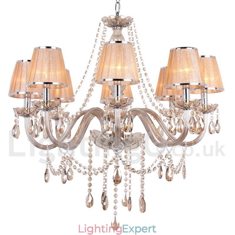 8 Light K9 Crystal Candle Style Chandelier