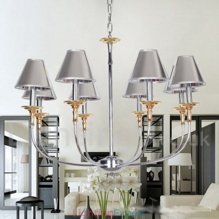 8 Light Modern Contemporary Chrome Candle Style Chandelier 8 Light Modern Contemporary Chrome Candle Style Chandelier
