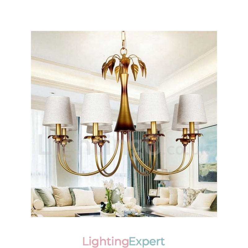 8 Light Modern Contemporary Rustic Candle Style Chandelier