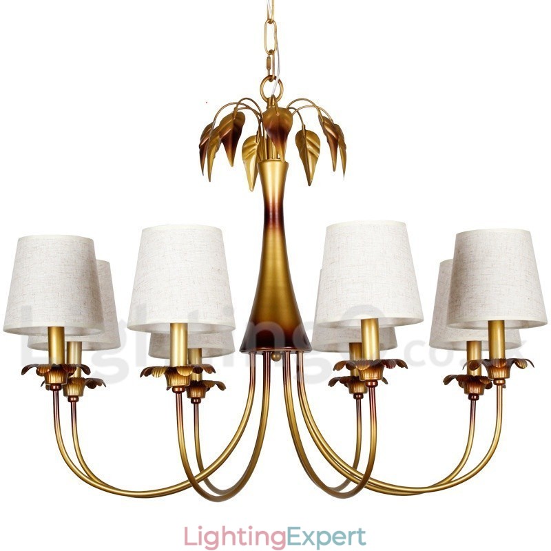 8 Light Modern Contemporary Rustic Candle Style Chandelier