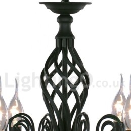 5 Light Contemporary Retro Black Candle Style Chandelier