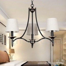 3 Light Rustic Retro Black Contemporary Candle Style Chandelier