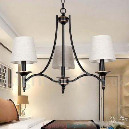 3 Light Rustic Retro Black Contemporary Candle Style Chandelier 3 Light Rustic Retro Black Contemporary Candle Style Chandelier