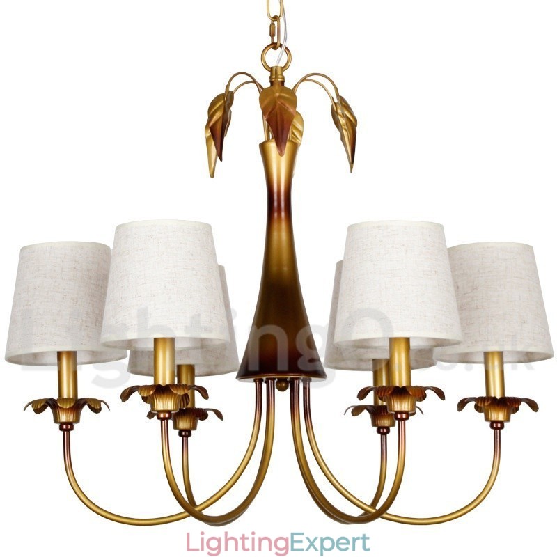 6 Light Modern Contemporary Rustic Candle Style Chandelier