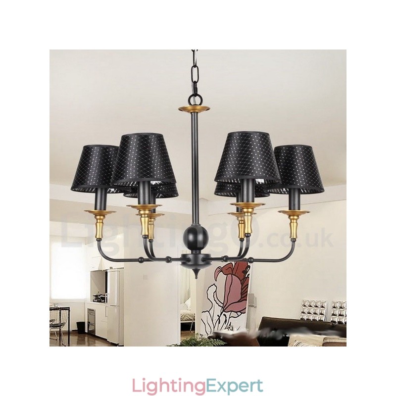 6 Light Retro Rustic Candle Style Chandelier