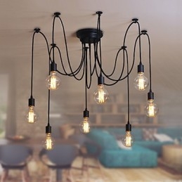 8 Lights Chandelier Pendant Light Traditional Classic Retro Metal