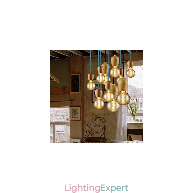 Chandelier Mini Style Modern Contemporary Wood Bamboo