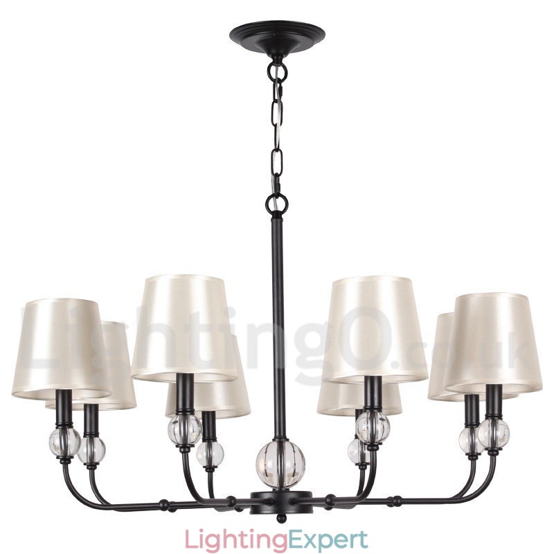 8 Light Rustic Retro Black Contemporary Candle Style Chandelier