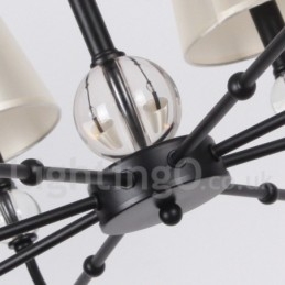 8 Light Rustic Retro Black Contemporary Candle Style Chandelier
