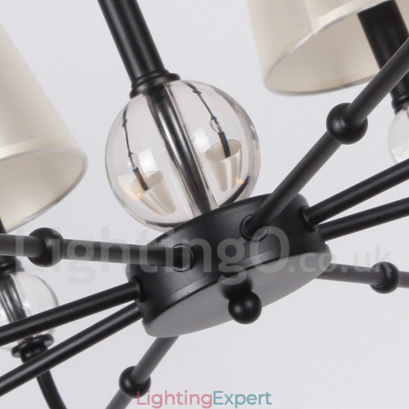 8 Light Rustic Retro Black Contemporary Candle Style Chandelier