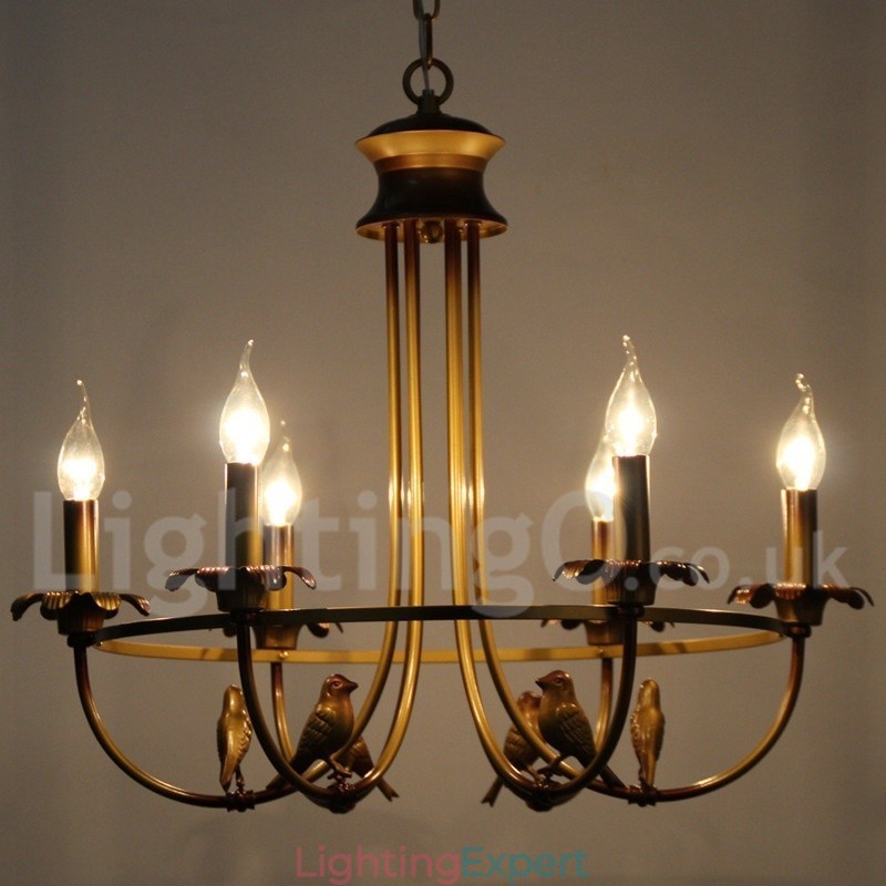 6 Light Retro Candle Style Chandelier