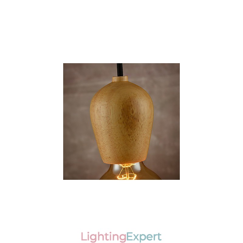 Chandelier Mini Style Modern Contemporary Wood Bamboo