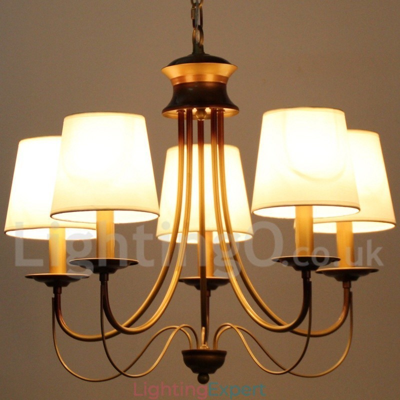 5 Light Rustic Mediterranean Style Modern Contemporary Candle Style Chandelier