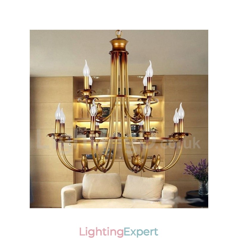 12 Light Retro Candle Style Chandelier