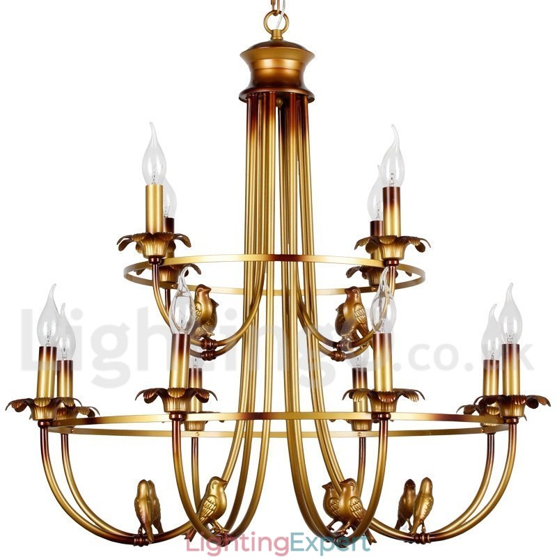 12 Light Retro Candle Style Chandelier