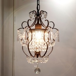 Iron Painting Chandelier with Clear Crystal Modern Lighting Lamp