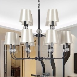 12 Light Rustic Retro Black 2 Tier Large Chandelier Candle Style Chandelier