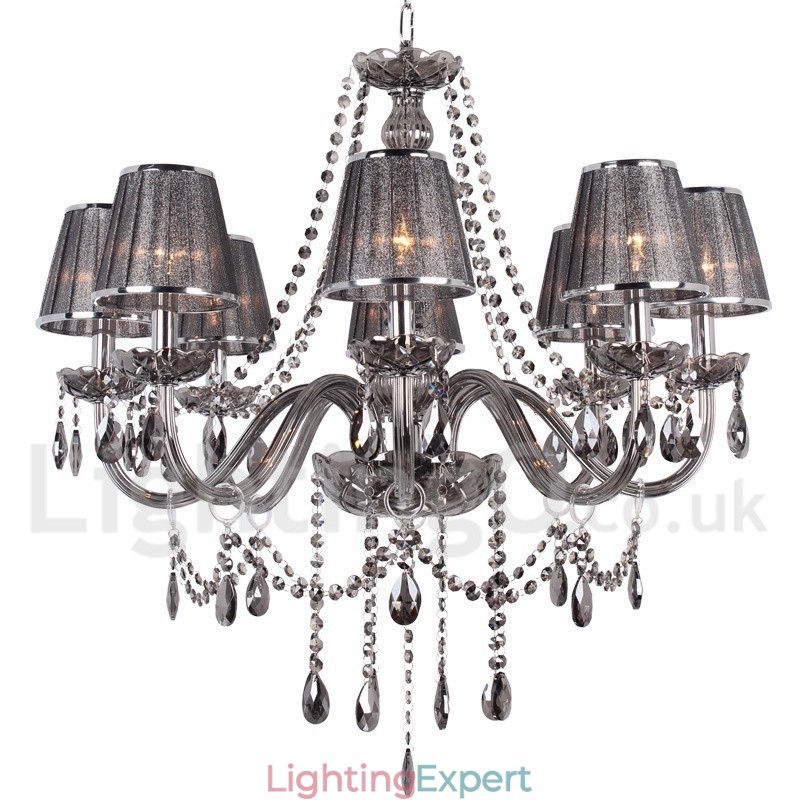 8 Light K9 Crystal Candle Style Chandelier
