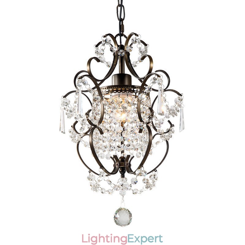 Iron Painting Chandelier with Clear Crystal Modern Lighting Lamp