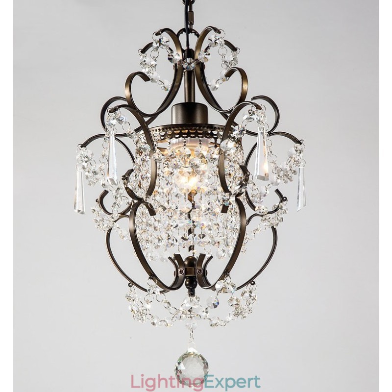Iron Painting Chandelier with Clear Crystal Modern Lighting Lamp