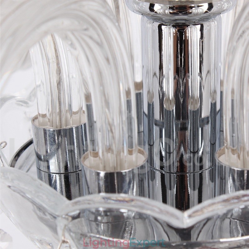 3 Light Contemporary K9 Crystal Candle Style Chandelier
