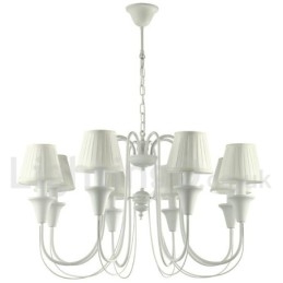 8 Light White Retro Candle Style Chandelier