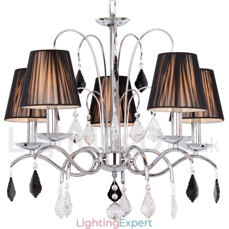 5 Light Contemporary K9 Crystal Candle Style Chandelier